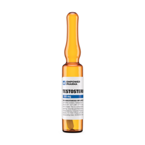 Testosterone 100 mg Pellet in amber ampoule with white label